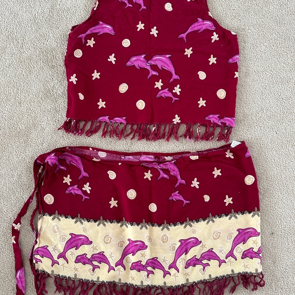 Beach sarong and matching tank - Picture 2 of 3